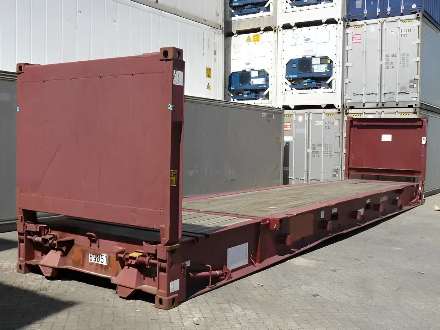 40ft-flatrack3.jpg 40Ft X 8Ft Used Flat Rack Shipping Container - Image 1