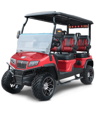 Evolution D5 Maverick 2+2 Plus Flamenco Red golf cart